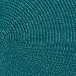 DII Tassel Embellished Placemat Set 6 Piece, Teal Tassel, 15" Dia