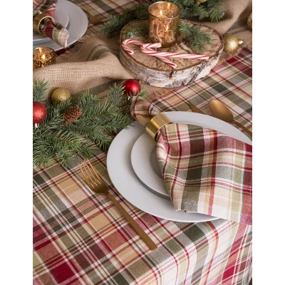 Design Imports Give Thanks Plaid Tablecloth 70 Round 4 Design Imports Give Thanks Plaid Tablecloth 70 Round - Image 4