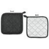 Design Imports Terry Solid Potholder Set 3 Piece Black 7X7"