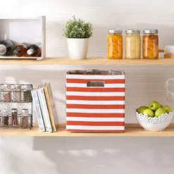 Design Imports Polyester Cube Stripe Spice Square 13X13X13 -Design Imports GUEST bfabccd3 3edc 45dc a488 a15cdfa09b4a