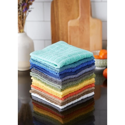 Design Imports Windowpane Terry Dishcloth Set 6 Piece, 12X12", Stone 4 Design Imports Windowpane Terry Dishcloth Set 6 Piece, 12X12", Stone - Image 4