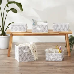 Design Imports Nonwoven Polyester Bin Starburst Gray Square Medium 11X11X5.5 Set/2 12 Design Imports Nonwoven Polyester Bin Starburst Gray Square Medium 11X11X5.5 Set/2 -Design Imports GUEST c12aac58 9e90 4240 a409 aff17ef408b1