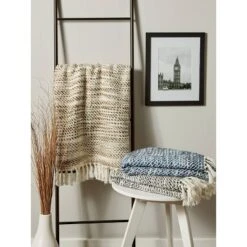 50"x60" Tone Diagonal Striped Acrylic Throw Blanket - Design Imports -Design Imports GUEST c1a560b9 034b 49b3 9317 8ffc51f54152