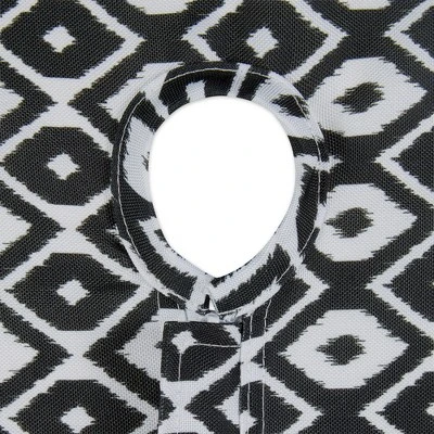 Design Imports Black Ikat Outdoor Tablecloth With Zipper 60X120 2 Design Imports Black Ikat Outdoor Tablecloth With Zipper 60X120 - Image 2
