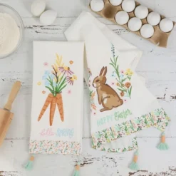 Design Imports Spring Bunny Dishtowel Set Of 2