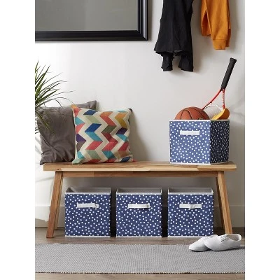 Design Imports Nonwoven Polyester Cube Small Dots French Blue/White Square 11X11X11 Set/4 8 Design Imports Nonwoven Polyester Cube Small Dots French Blue/White Square 11X11X11 Set/4 - Image 8