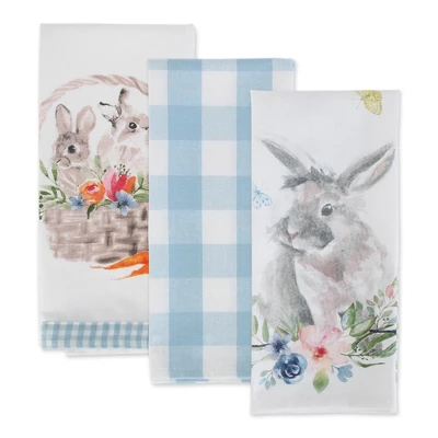 Design Imports Flower Garden Kitchen Textiles, 18X28", Floral Bunnies, 3 Pieces 2 Design Imports Flower Garden Kitchen Textiles, 18X28", Floral Bunnies, 3 Pieces - Image 2