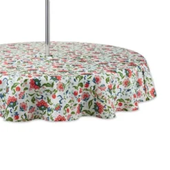 Design Imports Garden Floral Print Outdoor Tablecloth With Zipper 60 Round -Design Imports GUEST c2df48f4 f29c 4dad aa4d 5cced5b57b47