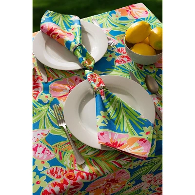 Design Imports Summer Floral Outdoor Tablecloth With Zipper 60 Round 6 Design Imports Summer Floral Outdoor Tablecloth With Zipper 60 Round - Image 6