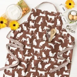 Design Imports Brown Cat Print Chef Apron -Design Imports GUEST c3f44120 145e 4671 9085 3d82c2f8e4e6