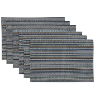 DII PVC Micro Stripe Placemat Set 6 Piece, Ocean Blue Stripe, 13x17.25" 2 DII PVC Micro Stripe Placemat Set 6 Piece, Ocean Blue Stripe, 13x17.25" - Image 2