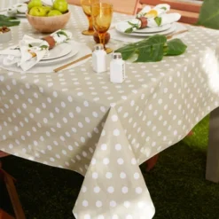 Design Imports Natural Polka Dot Vinyl Tablecloth 60X84 9 Design Imports Natural Polka Dot Vinyl Tablecloth 60X84 -Design Imports GUEST c4deed7c 4e8d 48d4 bd6e e14c527d74a2