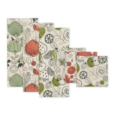 Design Imports Printed Dishtowel & Dishcloth Set 6 Piece, Veggie Print, Dt 18X28", Dc 13X13" 8 Design Imports Printed Dishtowel & Dishcloth Set 6 Piece, Veggie Print, Dt 18X28", Dc 13X13" - Image 8