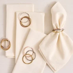 Design Imports Tri Metallic Rings Napkin Set/4 -Design Imports GUEST c5a0b586 7dbb 45bd 9c4d f1d9afa688b7