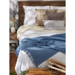 50"x60" Solid Ribbed Throw Blanket - Design Imports -Design Imports GUEST c5cc63a9 8795 42e5 84fa 465710a562d0