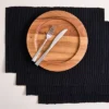 Design Imports Solid Ribbed Placemat Set/4