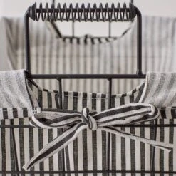 Design Imports Set Of 2 Farmhouse Black Wire Ticking Stripe Liner Baskets Black/White -Design Imports GUEST c690475b af49 4b99 b65a 503ebeba802f