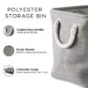 Design Imports Polyester Bin Herringbone Off White Square 11X11X11