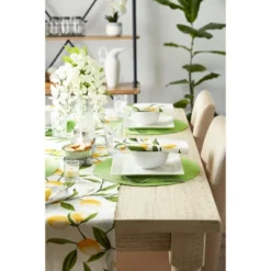DII Solid Woven Placemat Set 6 Piece, Lime, 15" Dia -Design Imports GUEST c754c54b 7203 42b8 aad1 b09c4ffbdc02