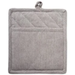 Design Imports Chambray Potholder Set 2 Piece Natural 8X9" -Design Imports GUEST c8693c30 ea5b 414e 8bb5 82adcf8eec09