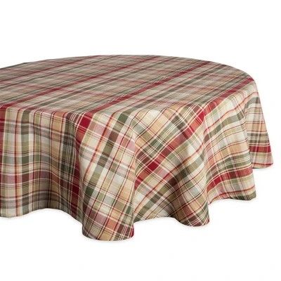 Design Imports Give Thanks Plaid Tablecloth 70 Round 7 Design Imports Give Thanks Plaid Tablecloth 70 Round - Image 7