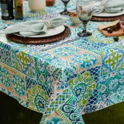 Design Imports Spanish Tile Vinyl Tablecloth 70" Round -Design Imports GUEST c8b90d2e fa2d 41c2 bdd1 11696b31dae9