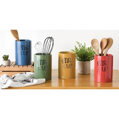 Design Imports Artichoke Green Stir It Up Ceramic Utensil Holder 5 Design Imports Artichoke Green Stir It Up Ceramic Utensil Holder - Image 5