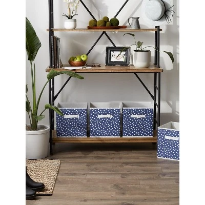 Design Imports Nonwoven Polyester Cube Small Dots French Blue/White Square 11X11X11 Set/4 7 Design Imports Nonwoven Polyester Cube Small Dots French Blue/White Square 11X11X11 Set/4 - Image 7