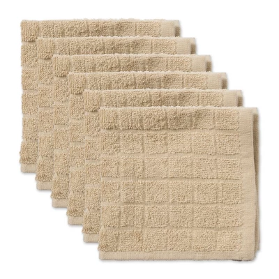 Design Imports Windowpane Terry Dishcloth Set 6 Piece, 12X12", Beige 7 Design Imports Windowpane Terry Dishcloth Set 6 Piece, 12X12", Beige - Image 7