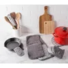Design Imports Terry Double Oven Mitt Set Gray 36X7.5"