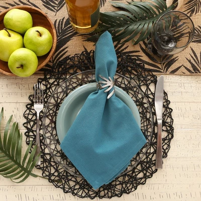 Design Imports Teal Solid Napkin Set/6 4 Design Imports Teal Solid Napkin Set/6 - Image 4