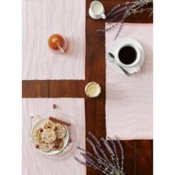 DII Ribbed Recycled Cotton/Poly Placemat Set 6 Piece, Pale Mauve, 13x19" -Design Imports GUEST cbad8944 8dd3 4cc9 bfdd f01df90bf093