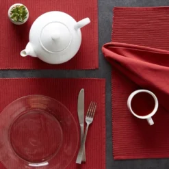 DII Ribbed Solid Placemat Set 6 Piece, Barn Red, 13x19" 9 DII Ribbed Solid Placemat Set 6 Piece, Barn Red, 13x19" -Design Imports GUEST cc0142f2 bfa8 4f54 b044 28c3663d1cb3