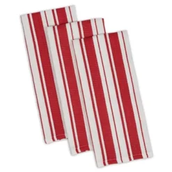 Design Imports Heavyweight Stripe Dishtowel Set 3 Piece, Striped Tomato, 18X28" -Design Imports GUEST cc0b2a4a d7f4 4ba4 85b2 8e036ed718d2