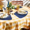 DII PVC Solid Round Table Placemat Set 6 Piece, Nautical Blue, 13x18.75"