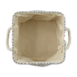 Design Imports Polyester Bin Herringbone Gray Square 11X11X11 -Design Imports GUEST cc885ca8 c3d9 4ce5 93a5 e37f0b9108e1