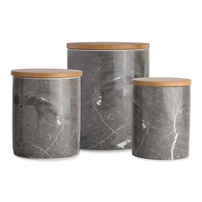Design Imports Black Marble Ceramic Canister Set/3 8 Design Imports Black Marble Ceramic Canister Set/3 - Image 8
