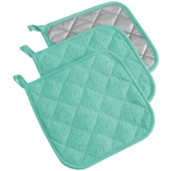 Design Imports Terry Solid Potholder Set 3 Piece Aqua 7X7" 11 Design Imports Terry Solid Potholder Set 3 Piece Aqua 7X7" -Design Imports GUEST cd398639 7c95 4e3f 8490 33be9785ca11