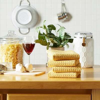 Design Imports Terry Waffle Solid Dishtowel Set 4 Piece, 15X26", Mustard 7 Design Imports Terry Waffle Solid Dishtowel Set 4 Piece, 15X26", Mustard - Image 7