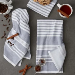 Design Imports French Blue French Terry Variegated Stripe Dishtowel Set/3 -Design Imports GUEST cdc08cb1 6e23 43e9 b66c 108f1cbefd5e