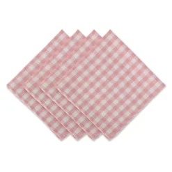 Design Imports Gingham Napkin Set 6 Piece, Pink, 20X20" -Design Imports GUEST cdd7d5e9 2f92 47c4 a239 281a1640f4cd