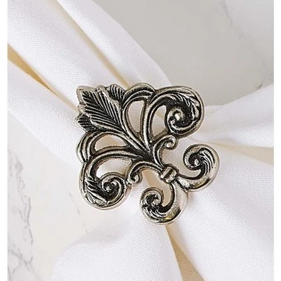 Design Imports Fleur-de-lis Napkin Ring Set/4 3 Design Imports Fleur-de-lis Napkin Ring Set/4 - Image 3