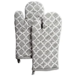 Design Imports Printed Oven Mitt Set 2 Piece Gray 13X7" -Design Imports GUEST ce66ee08 3a07 4364 9956 c3dbcde25bdc