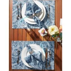 Design Imports Blue Paisley Print Outdoor Placemat Set/6 16 Design Imports Blue Paisley Print Outdoor Placemat Set/6 -Design Imports GUEST cec17111 7a36 4a88 87a0 786b8380e214