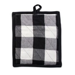 2pk Cotton Buffalo Check Potholder Set Black - Design Imports: Classic Kitchen Hot Pads & Oven Mitts, Machine Washable -Design Imports GUEST cee29b24 892d 45a1 abb7 70fc2d279466