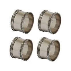 Design Imports Antique Band Napkin Ring Set/4, Silver -Design Imports GUEST cf21cf1f dcd7 459c 8f41 2127acb76498