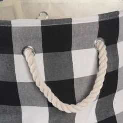 16" X 10" X 12" Medium Polyester Buffalo Check Rectangle Storage Bin White & Black - Design Imports -Design Imports GUEST cf31f47c 7687 4be0 b863 a1162952bd2a