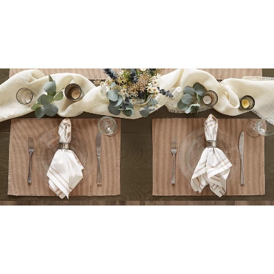 DII Ribbed Solid Placemat Set 6 Piece, Stone, 13x19" 5 DII Ribbed Solid Placemat Set 6 Piece, Stone, 13x19" - Image 5