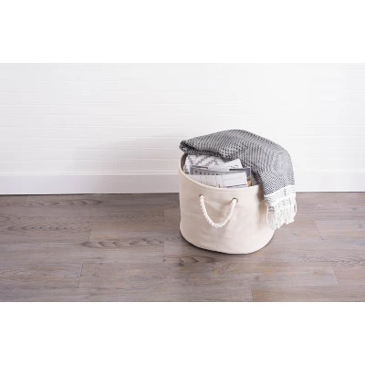 Design Imports Polyester Bin Variegated Cream Rectangle Medium 16X10X12 3 Design Imports Polyester Bin Variegated Cream Rectangle Medium 16X10X12 - Image 3