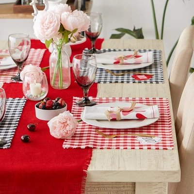 Design Imports Love & Xoxo Checkers Embellished Placemats Set/4 5 Design Imports Love & Xoxo Checkers Embellished Placemats Set/4 - Image 5